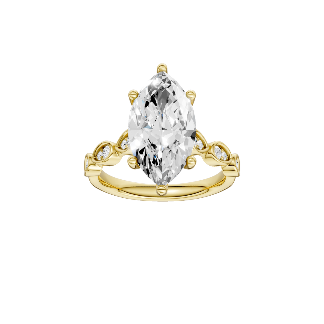 Trellis Shank Engagement Ring (Marquise) in 14K Yellow Gold – Silvadi Jewelry Aurora CO