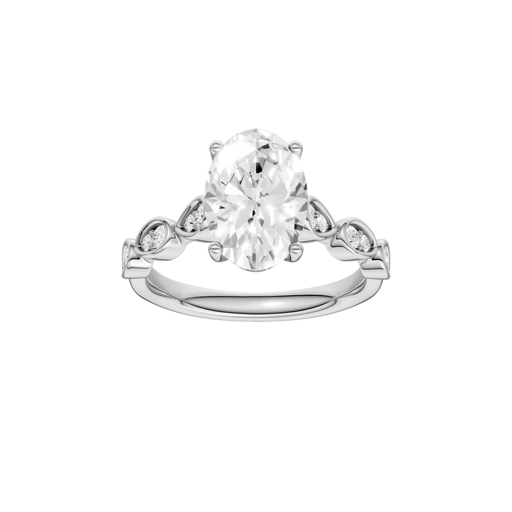 Trellis Shank Engagement Ring (Oval) in 14K White Gold – Silvadi Jewelry Aurora CO