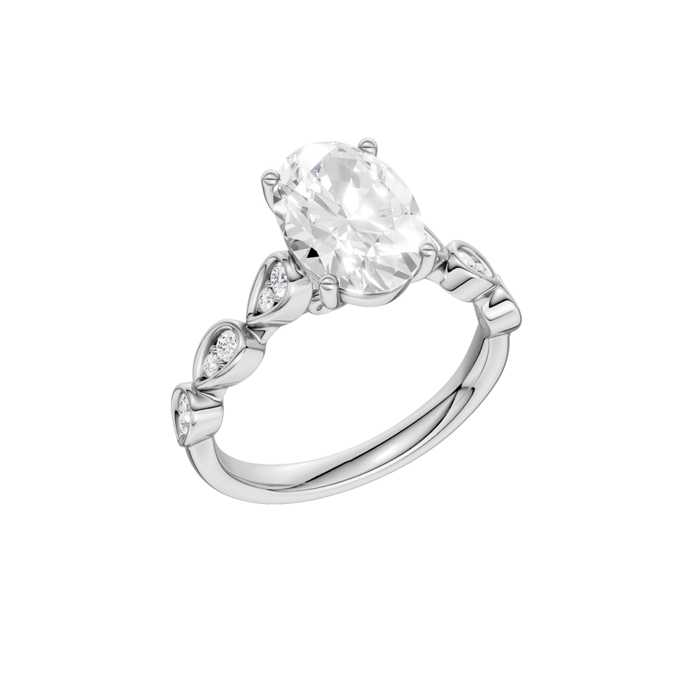 Trellis Shank Engagement Ring (Oval) in 14K White Gold – Silvadi Jewelry Aurora CO
