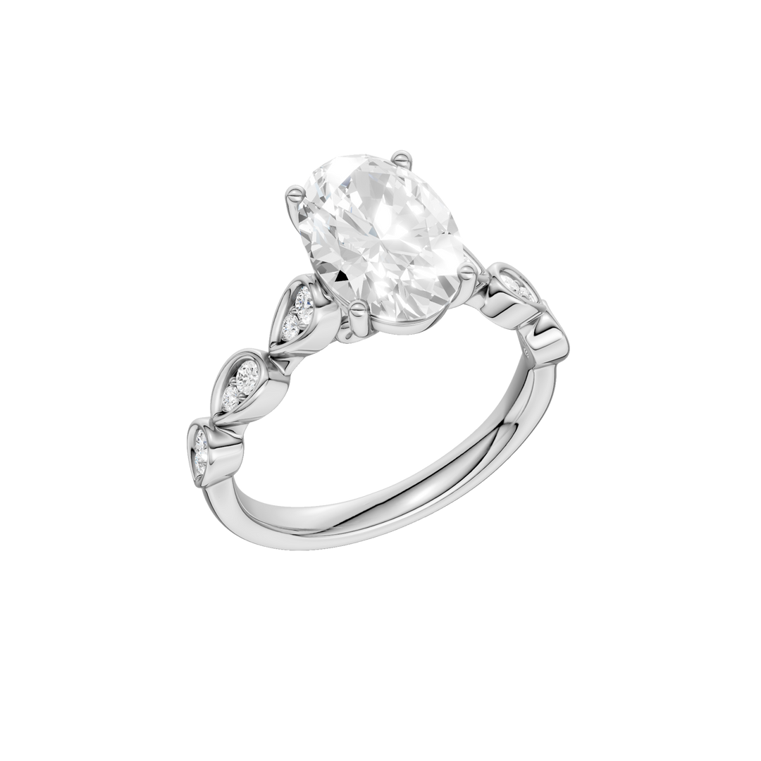 Trellis Shank Engagement Ring (Oval) in 14K White Gold – Silvadi Jewelry Aurora CO