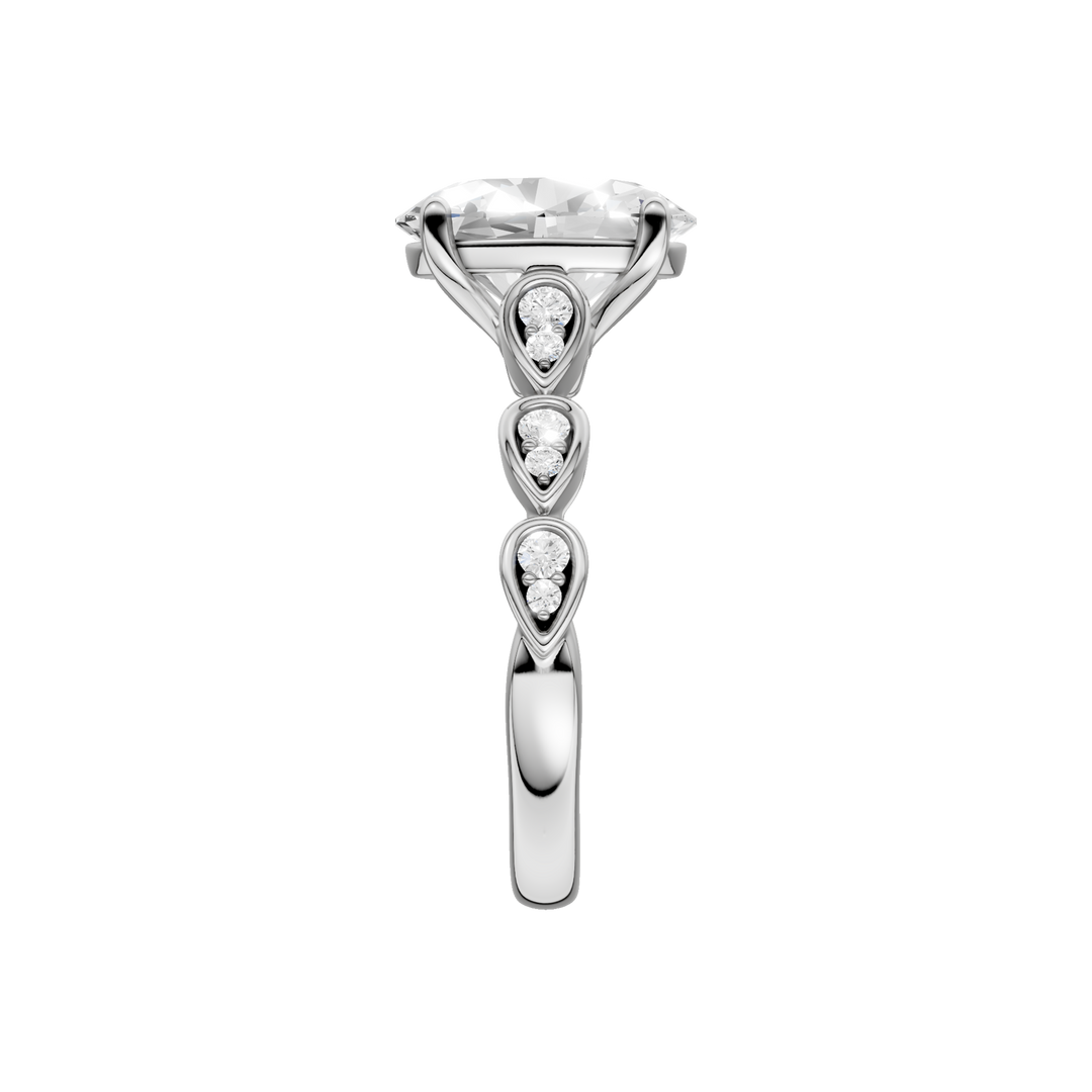 Trellis Shank Engagement Ring (Oval) in 14K White Gold – Silvadi Jewelry Aurora CO