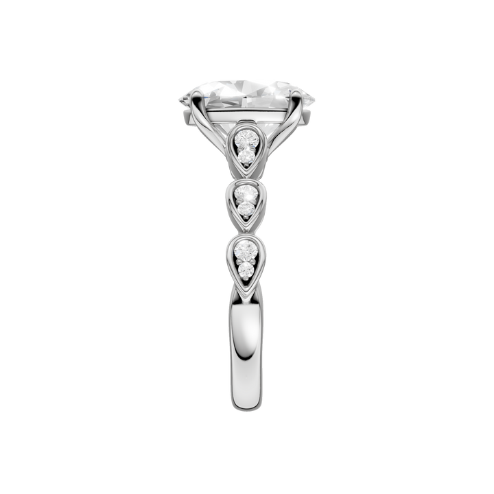 Trellis Shank Engagement Ring (Oval) in 14K White Gold – Silvadi Jewelry Aurora CO