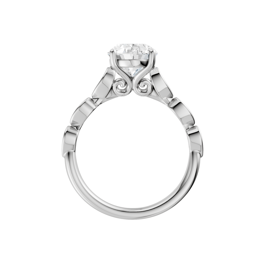 Trellis Shank Engagement Ring (Oval) in 14K White Gold – Silvadi Jewelry Aurora CO
