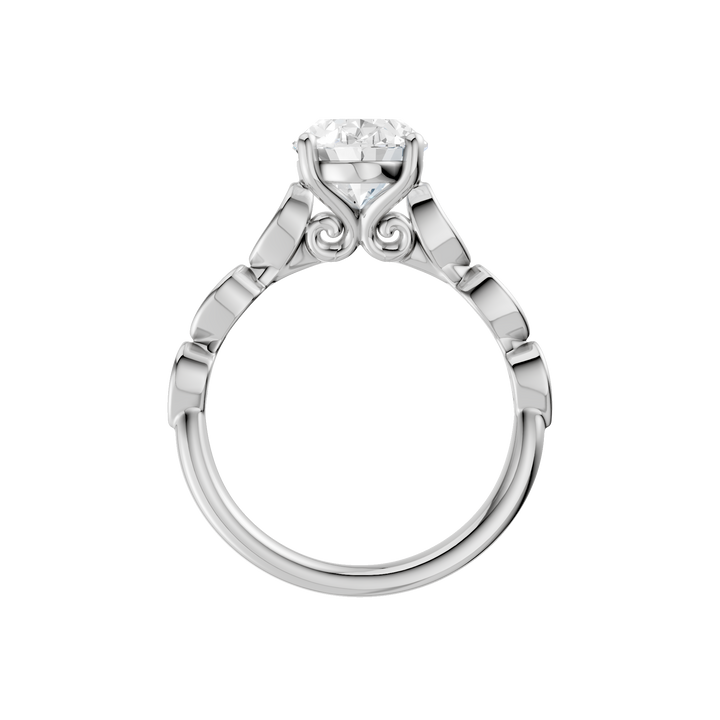 Trellis Shank Engagement Ring (Oval) in 14K White Gold – Silvadi Jewelry Aurora CO