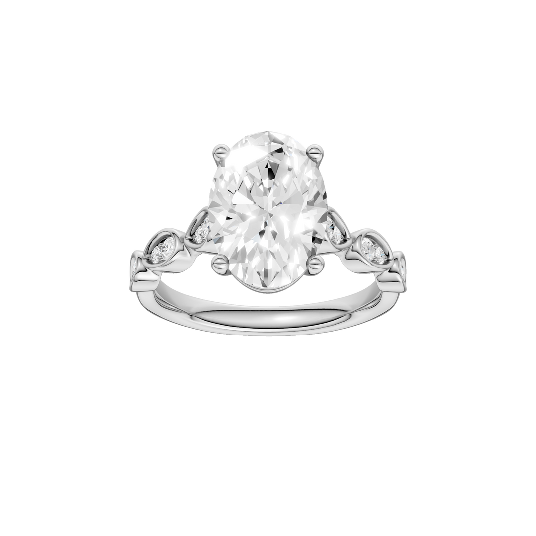 Trellis Shank Engagement Ring (Oval) in 14K White Gold – Silvadi Jewelry Aurora CO