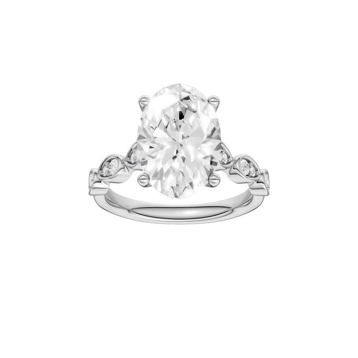 Trellis Shank Engagement Ring (Oval) in 14K White Gold – Silvadi Jewelry Aurora CO