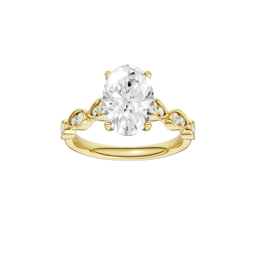 Trellis Shank Engagement Ring (Oval) in 14K Yellow Gold – Silvadi Jewelry Aurora CO