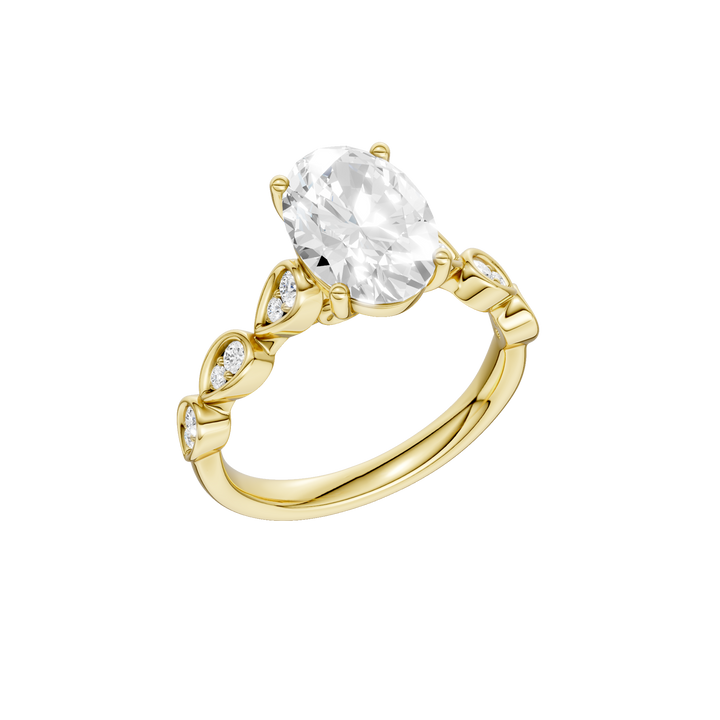 Trellis Shank Engagement Ring (Oval) in 14K Yellow Gold – Silvadi Jewelry Aurora CO