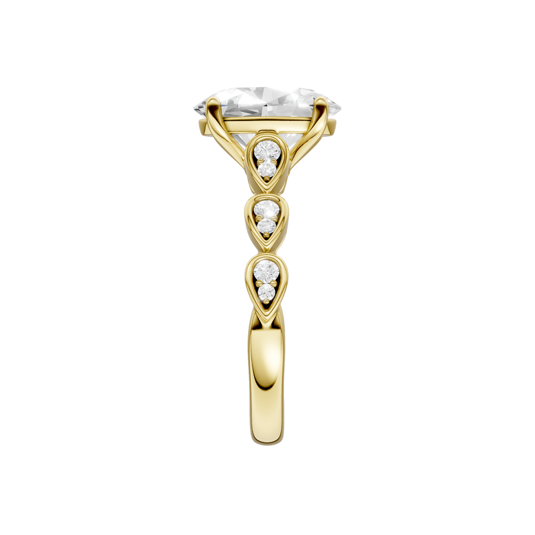 Trellis Shank Engagement Ring (Oval) in 14K Yellow Gold – Silvadi Jewelry Aurora CO