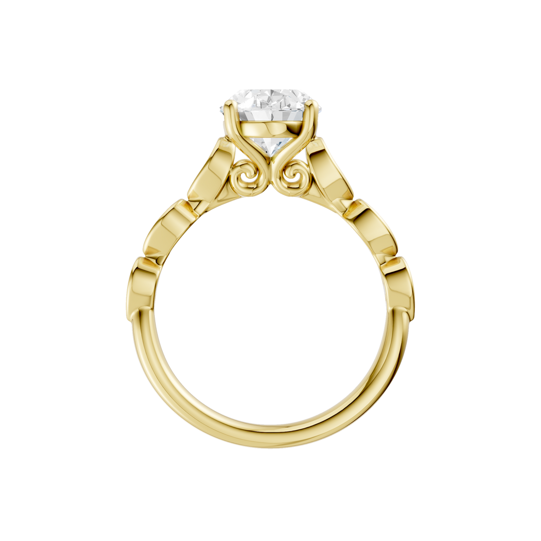 Trellis Shank Engagement Ring (Oval) in 14K Yellow Gold – Silvadi Jewelry Aurora CO