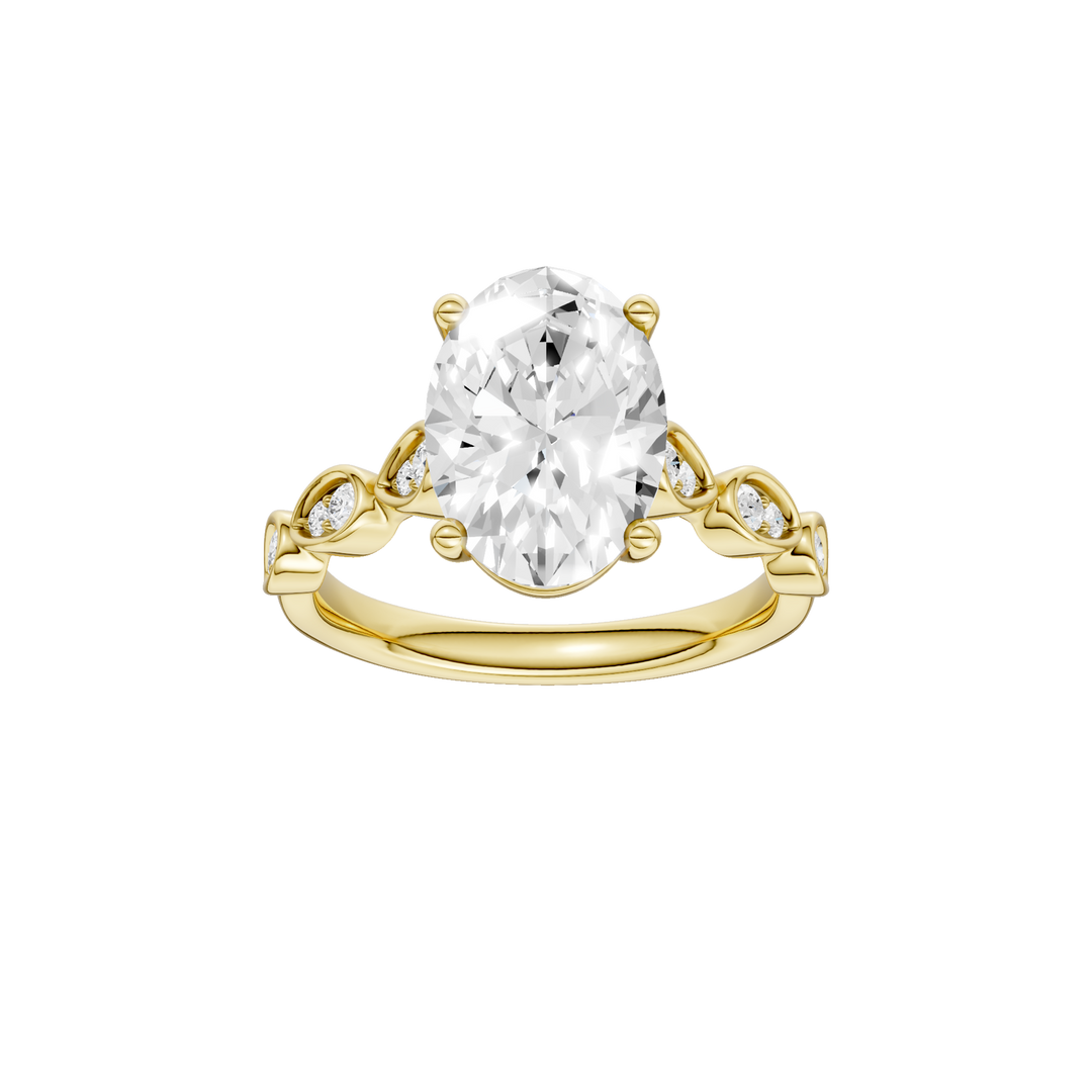 Trellis Shank Engagement Ring (Oval) in 14K Yellow Gold – Silvadi Jewelry Aurora CO