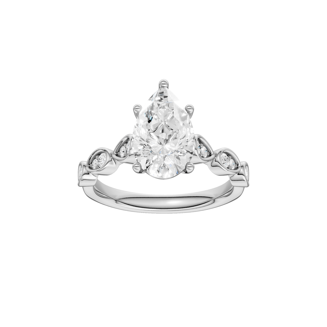 Trellis Shank Engagement Ring (Pear) in 14K White Gold – Silvadi Jewelry Aurora CO