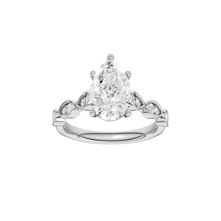 Trellis Shank Engagement Ring (Pear) in 14K White Gold – Silvadi Jewelry Aurora CO