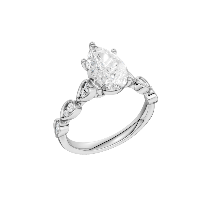 Trellis Shank Engagement Ring (Pear) in 14K White Gold – Silvadi Jewelry Aurora CO