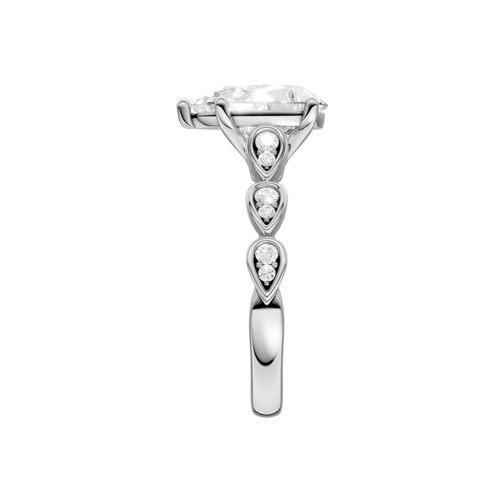 Trellis Shank Engagement Ring (Pear) in 14K White Gold – Silvadi Jewelry Aurora CO