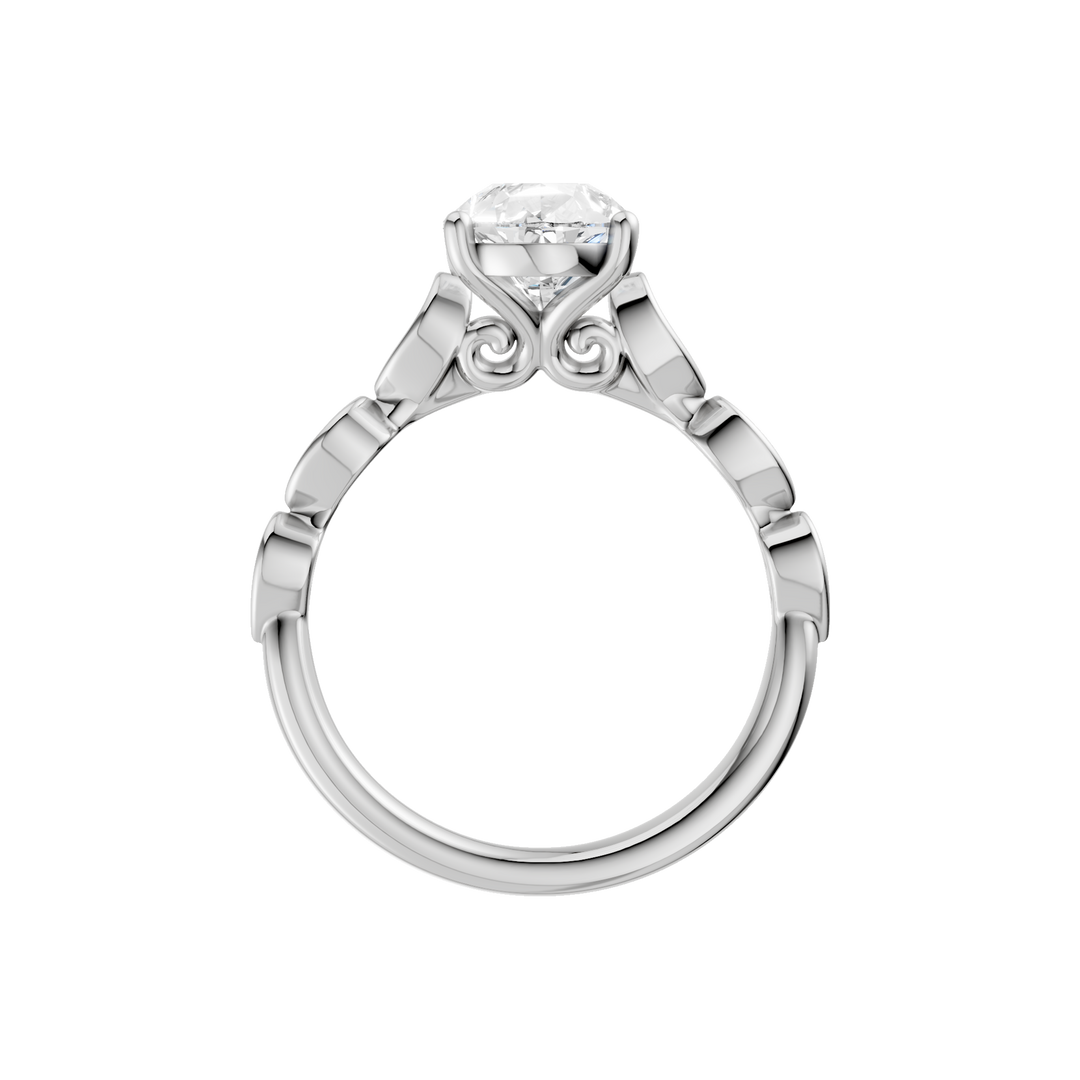 Trellis Shank Engagement Ring (Pear) in 14K White Gold – Silvadi Jewelry Aurora CO