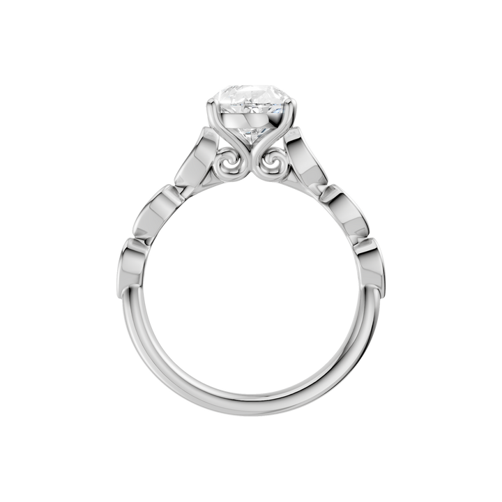 Trellis Shank Engagement Ring (Pear) in 14K White Gold – Silvadi Jewelry Aurora CO