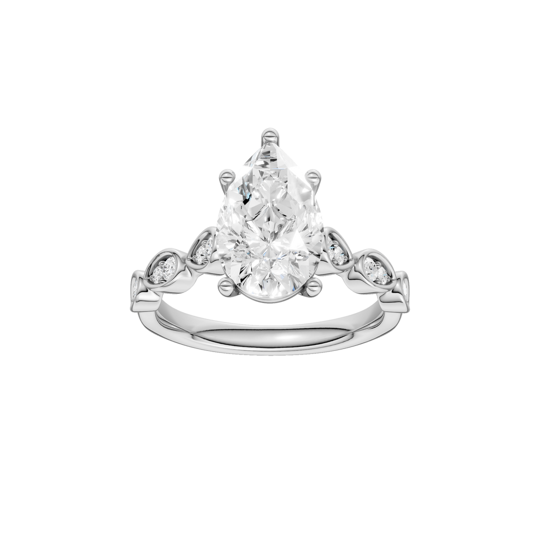 Trellis Shank Engagement Ring (Pear) in 14K White Gold – Silvadi Jewelry Aurora CO