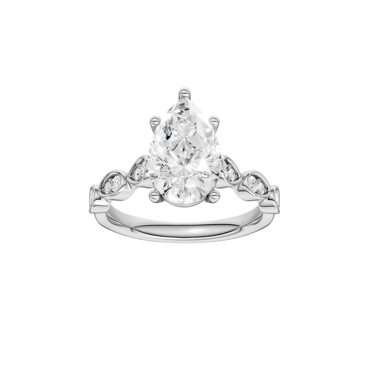 Trellis Shank Engagement Ring (Pear) in 14K White Gold – Silvadi Jewelry Aurora CO