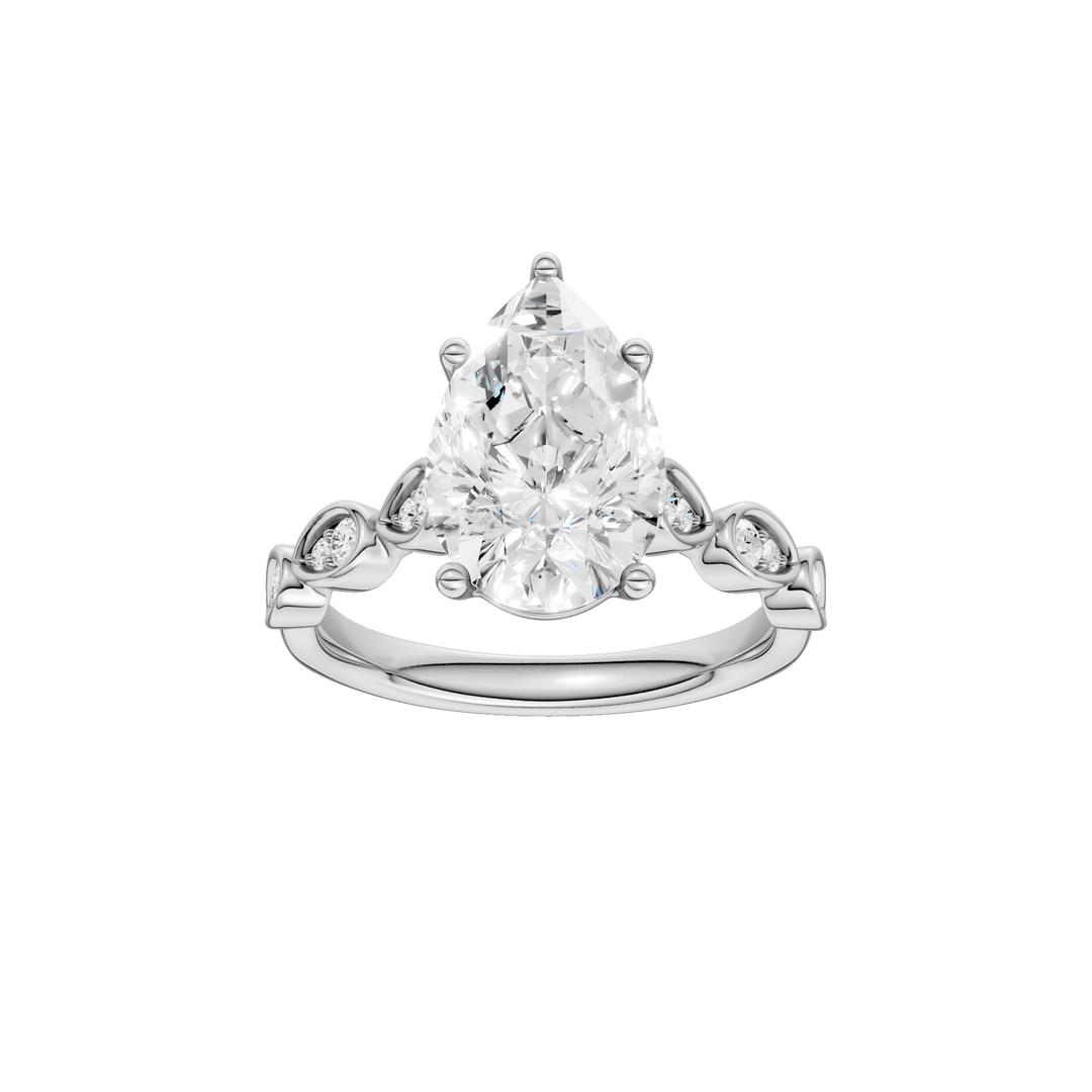Trellis Shank Engagement Ring (Pear) in 14K White Gold – Silvadi Jewelry Aurora CO