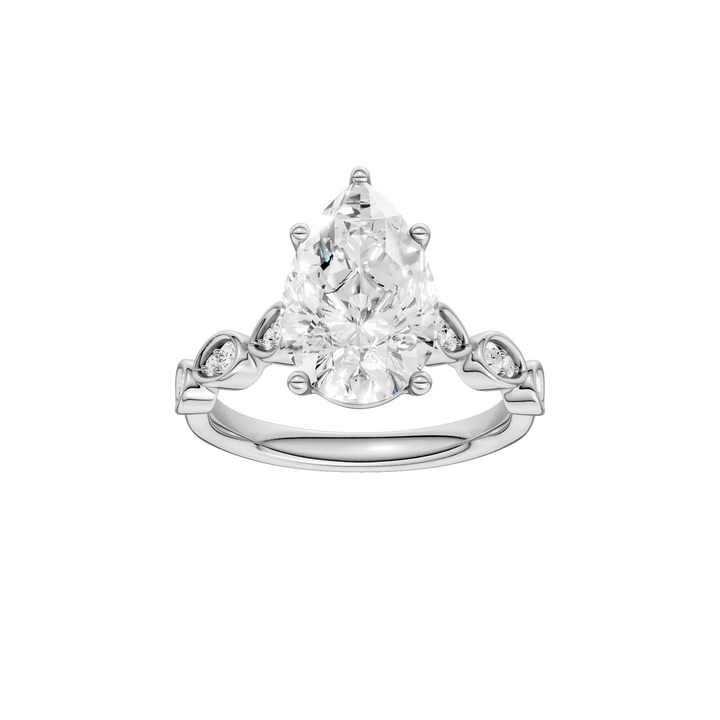 Trellis Shank Engagement Ring (Pear) in 14K White Gold – Silvadi Jewelry Aurora CO