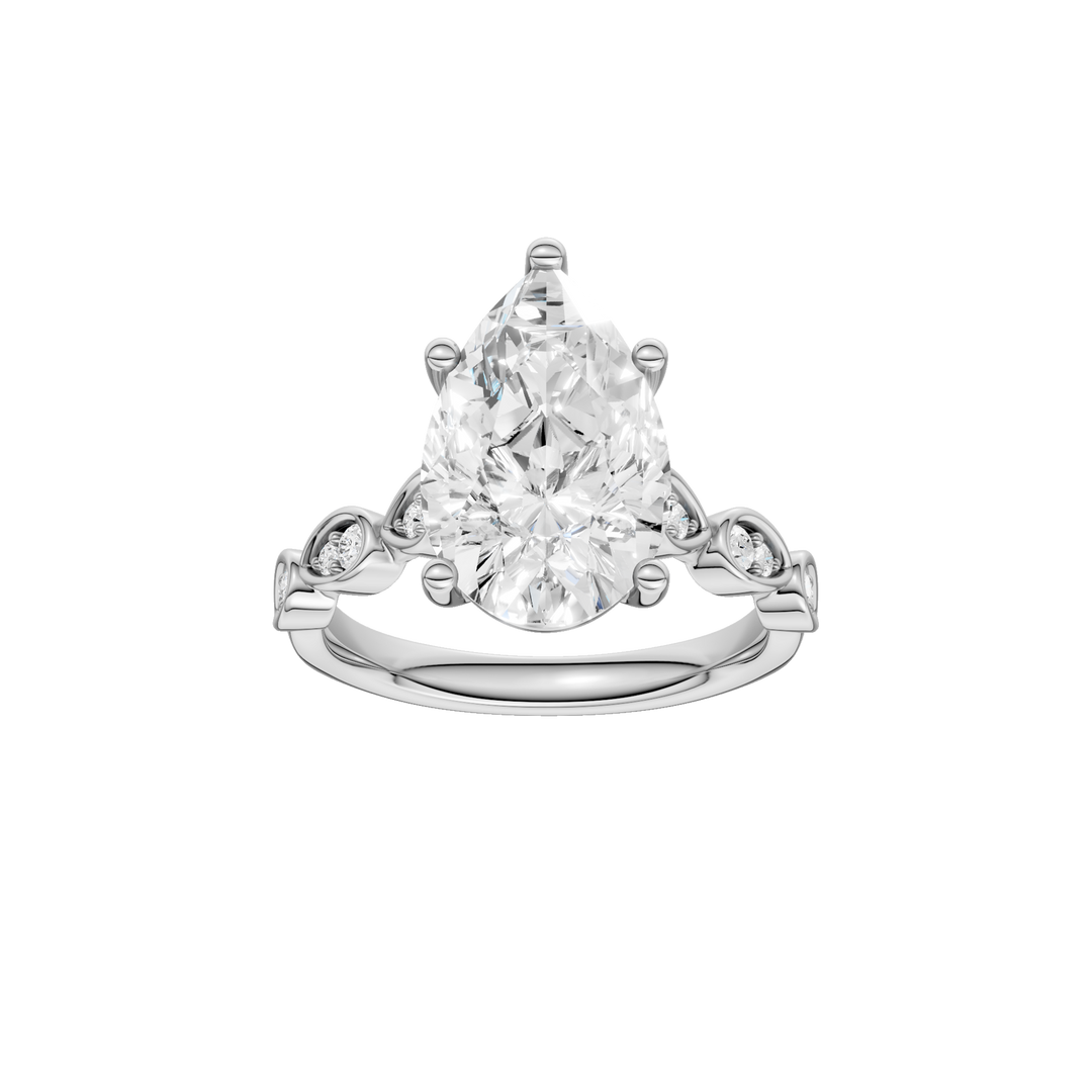 Trellis Shank Engagement Ring (Pear) in 14K White Gold – Silvadi Jewelry Aurora CO