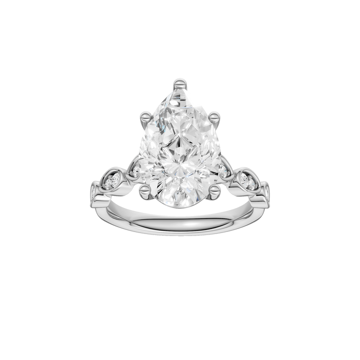 Trellis Shank Engagement Ring (Pear) in 14K White Gold – Silvadi Jewelry Aurora CO