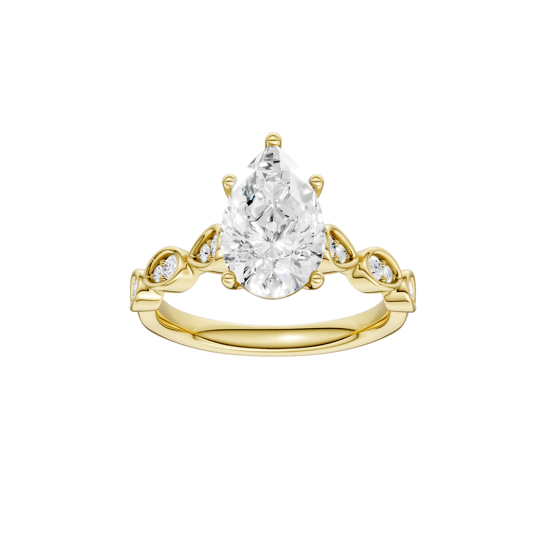 Trellis Shank Engagement Ring (Pear) in 14K Yellow Gold – Silvadi Jewelry Aurora CO