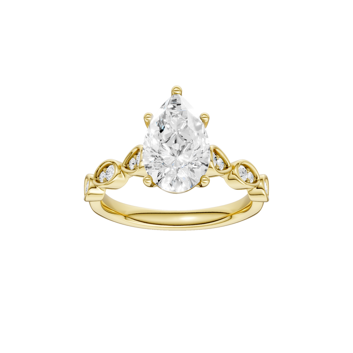 Trellis Shank Engagement Ring (Pear) in 14K Yellow Gold – Silvadi Jewelry Aurora CO