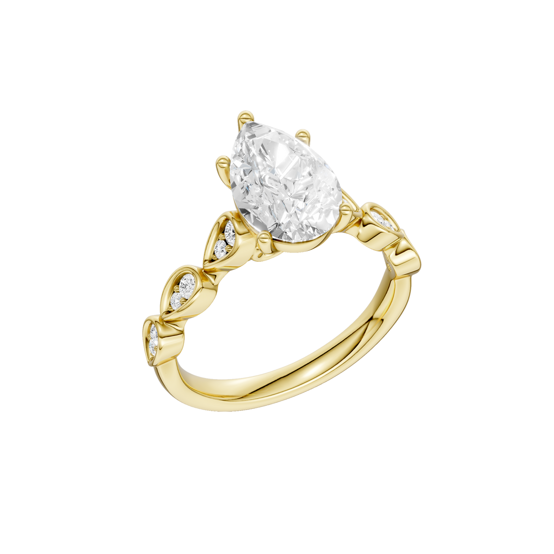 Trellis Shank Engagement Ring (Pear) in 14K Yellow Gold – Silvadi Jewelry Aurora CO