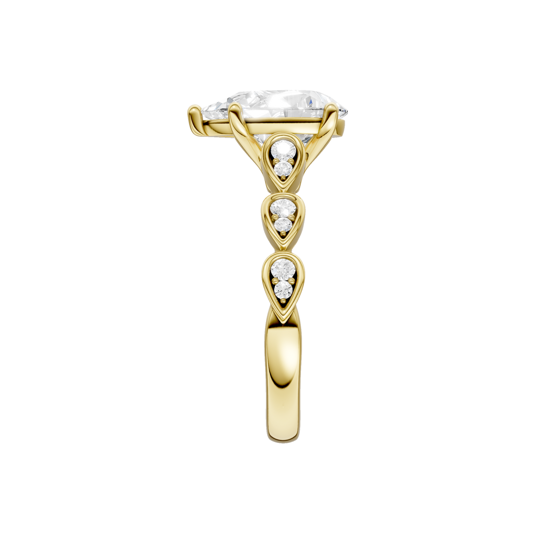 Trellis Shank Engagement Ring (Pear) in 14K Yellow Gold – Silvadi Jewelry Aurora CO