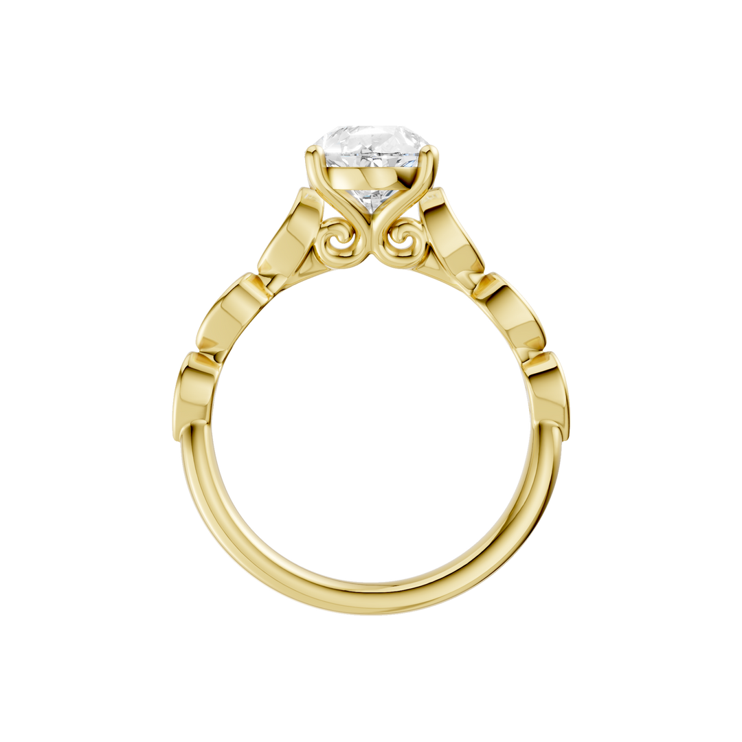 Trellis Shank Engagement Ring (Pear) in 14K Yellow Gold – Silvadi Jewelry Aurora CO