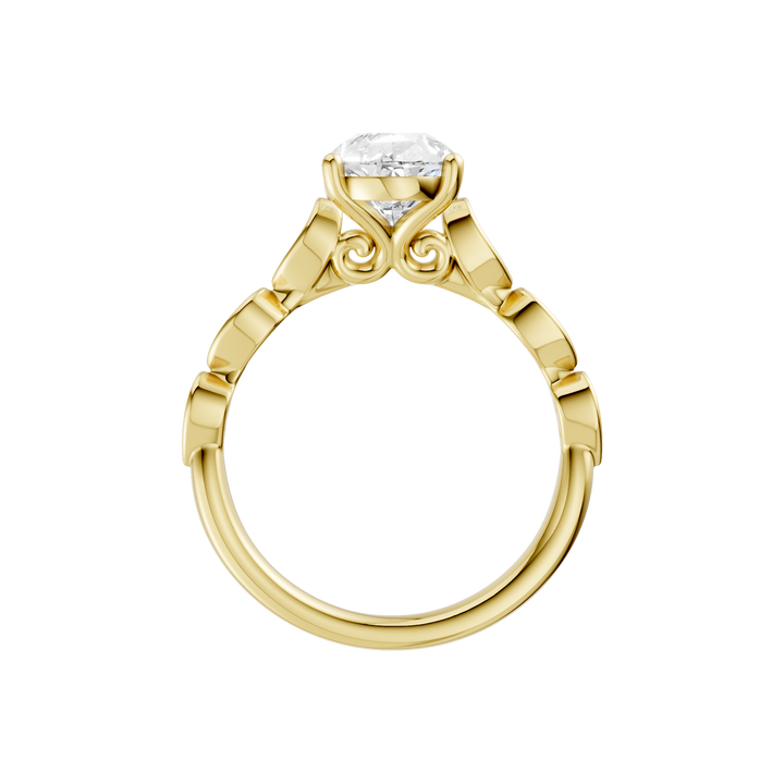 Trellis Shank Engagement Ring (Pear) in 14K Yellow Gold – Silvadi Jewelry Aurora CO