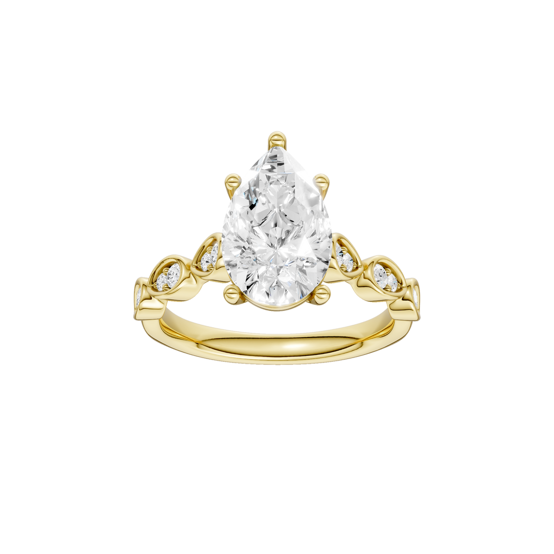Trellis Shank Engagement Ring (Pear) in 14K Yellow Gold – Silvadi Jewelry Aurora CO