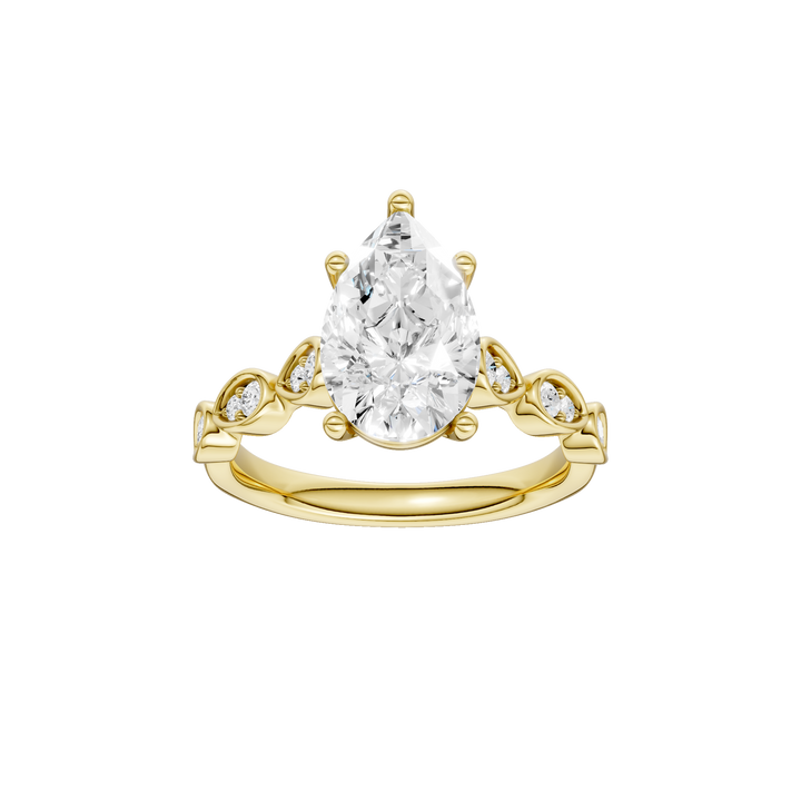 Trellis Shank Engagement Ring (Pear) in 14K Yellow Gold – Silvadi Jewelry Aurora CO