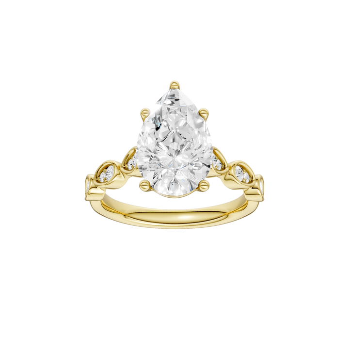 Trellis Shank Engagement Ring (Pear) in 14K Yellow Gold – Silvadi Jewelry Aurora CO