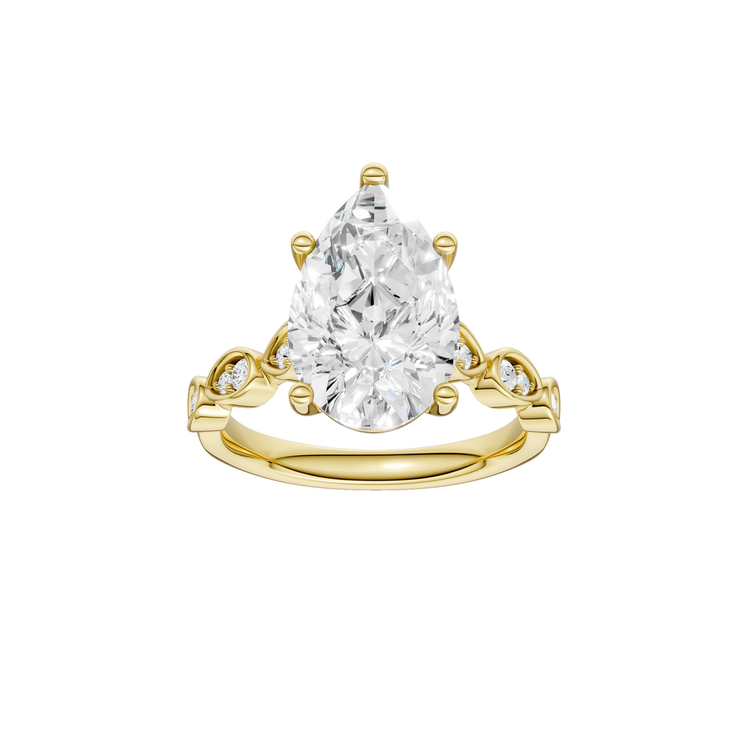Trellis Shank Engagement Ring (Pear) in 14K Yellow Gold – Silvadi Jewelry Aurora CO