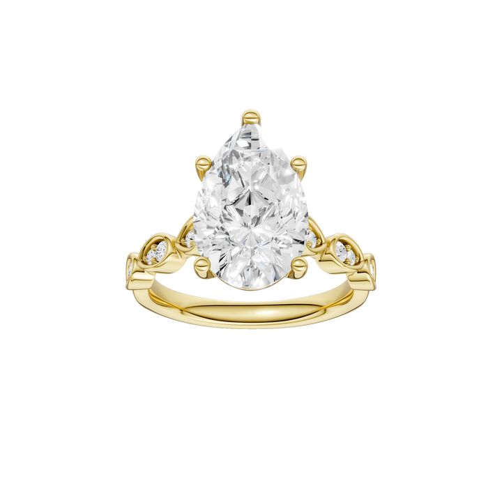 Trellis Shank Engagement Ring (Pear) in 14K Yellow Gold – Silvadi Jewelry Aurora CO