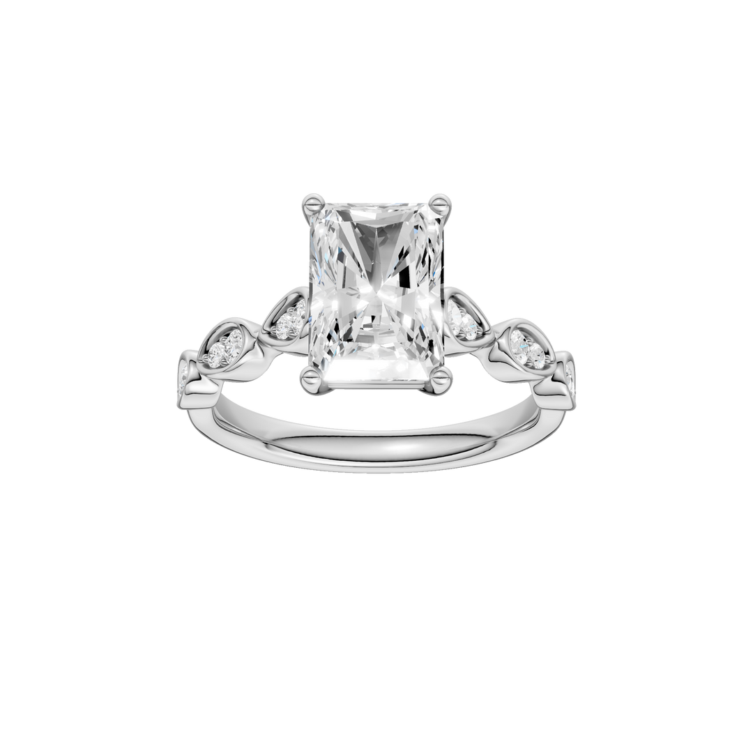 Trellis Shank Engagement Ring (Radiant) in 14K White Gold – Silvadi Jewelry Aurora CO
