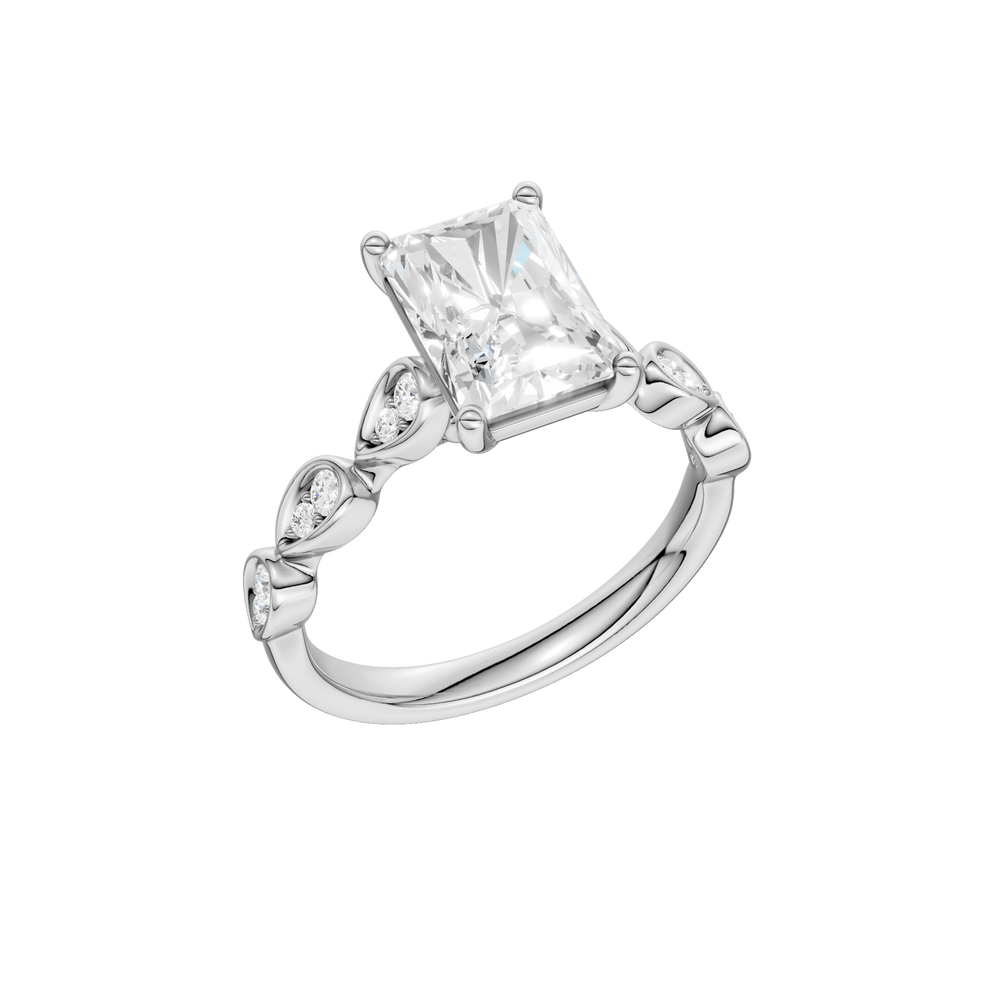 Trellis Shank Engagement Ring (Radiant) in 14K White Gold – Silvadi Jewelry Aurora CO
