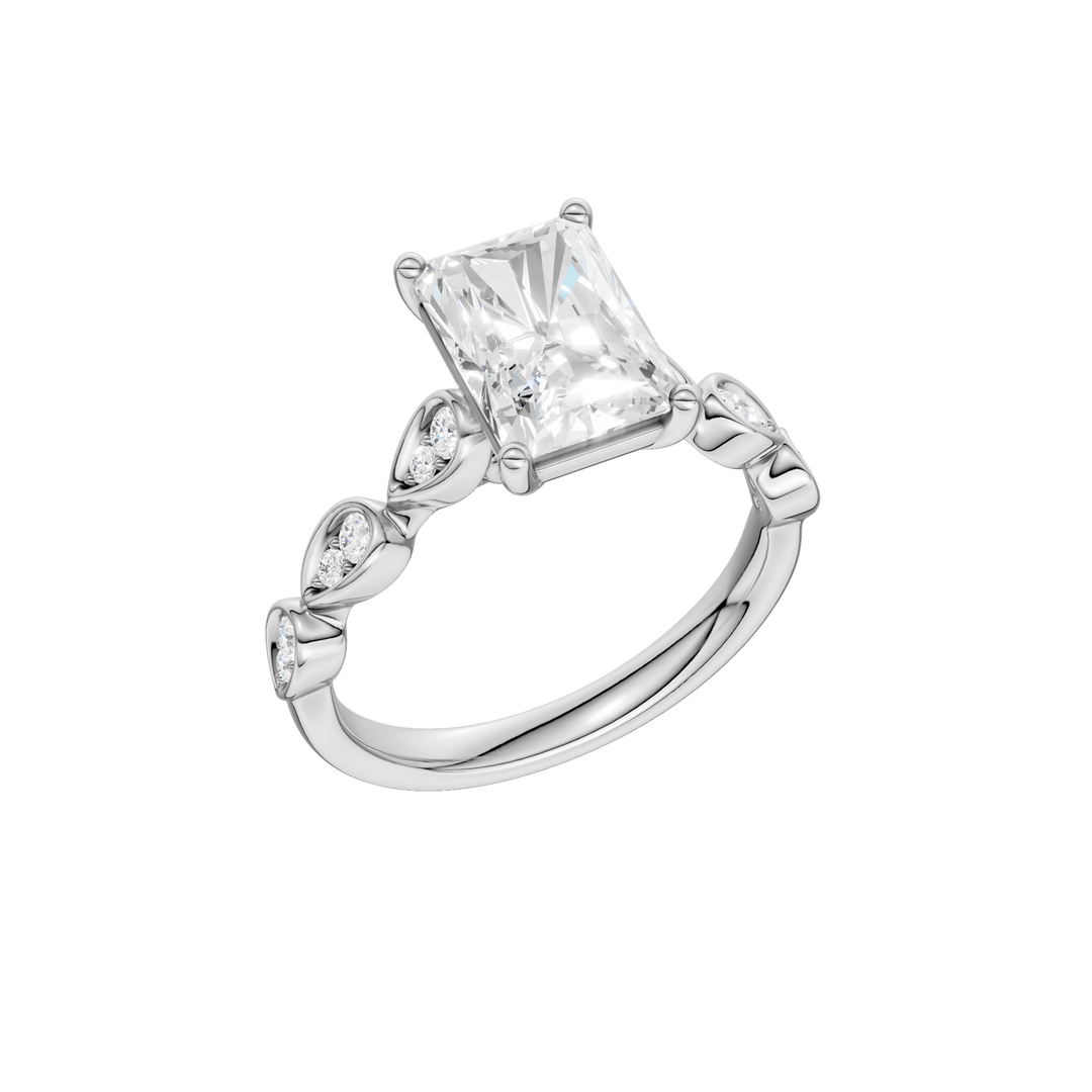 Trellis Shank Engagement Ring (Radiant) in 14K White Gold – Silvadi Jewelry Aurora CO