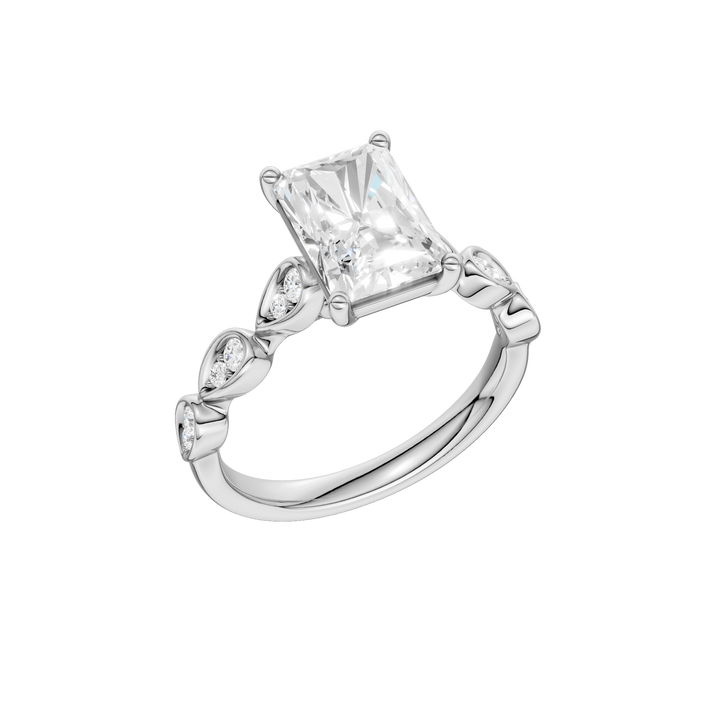Trellis Shank Engagement Ring (Radiant) in 14K White Gold – Silvadi Jewelry Aurora CO
