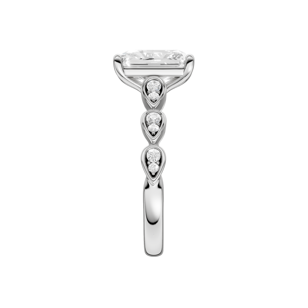 Trellis Shank Engagement Ring (Radiant) in 14K White Gold – Silvadi Jewelry Aurora CO