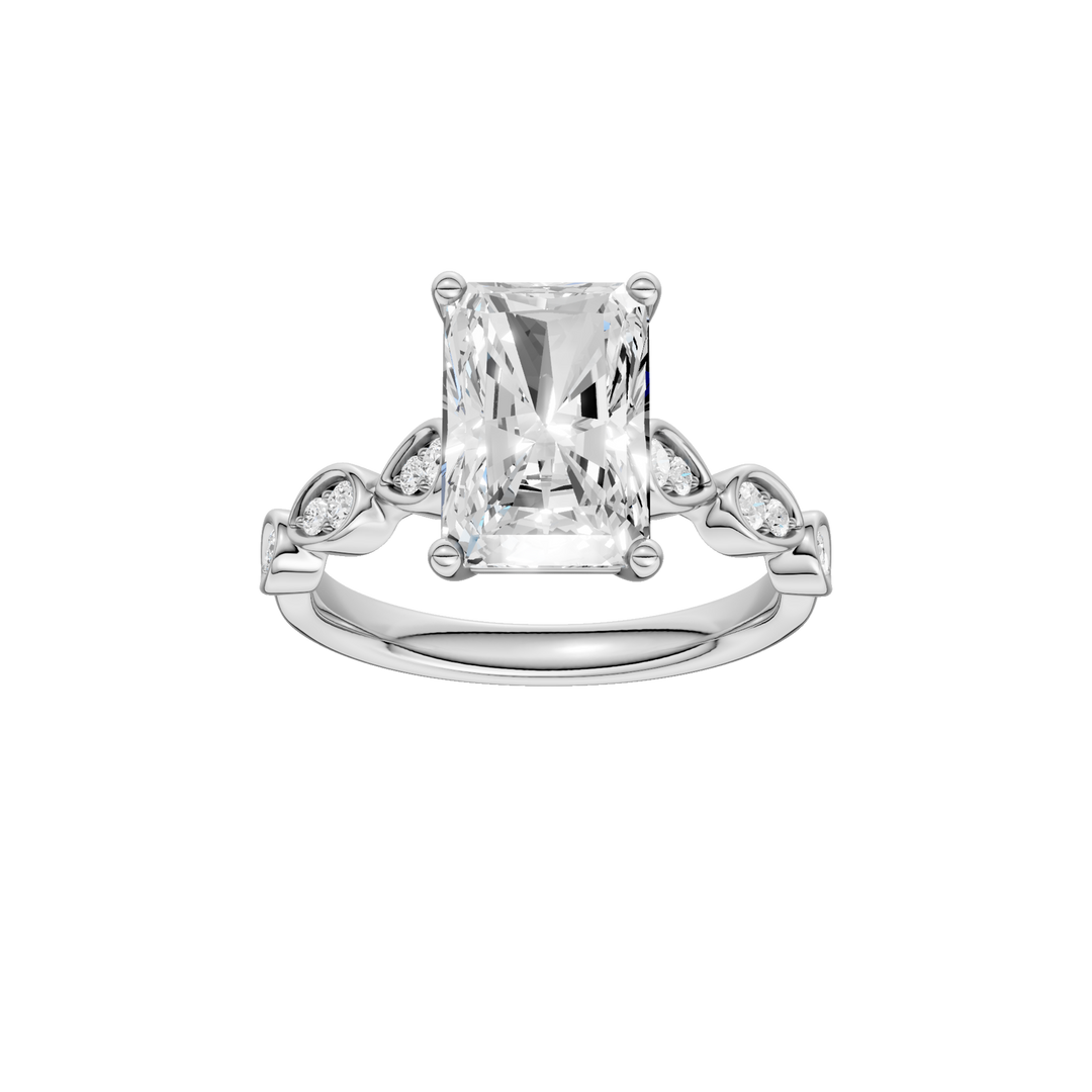 Trellis Shank Engagement Ring (Radiant) in 14K White Gold – Silvadi Jewelry Aurora CO