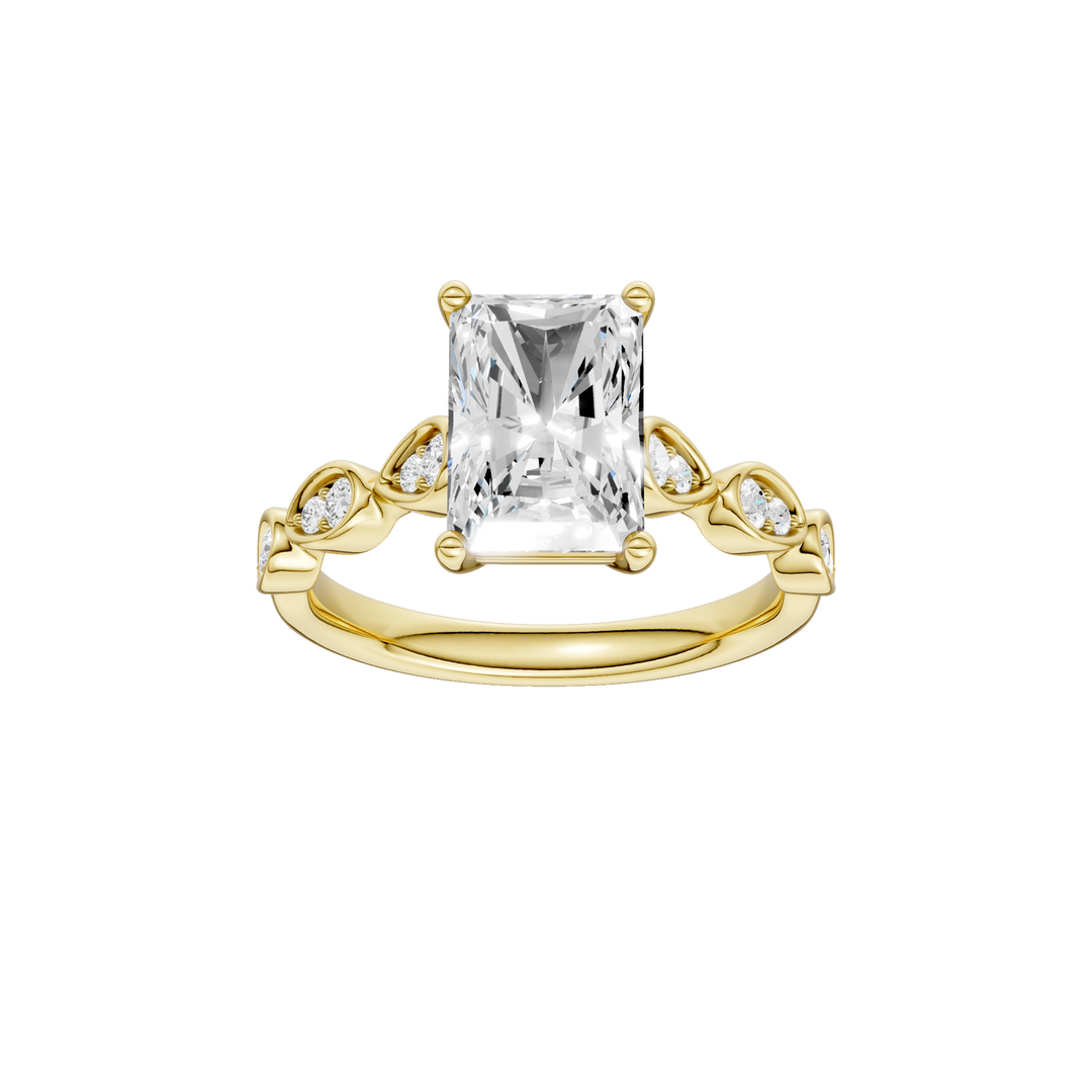 Trellis Shank Engagement Ring (Radiant) in 14K Yellow Gold – Silvadi Jewelry Aurora CO