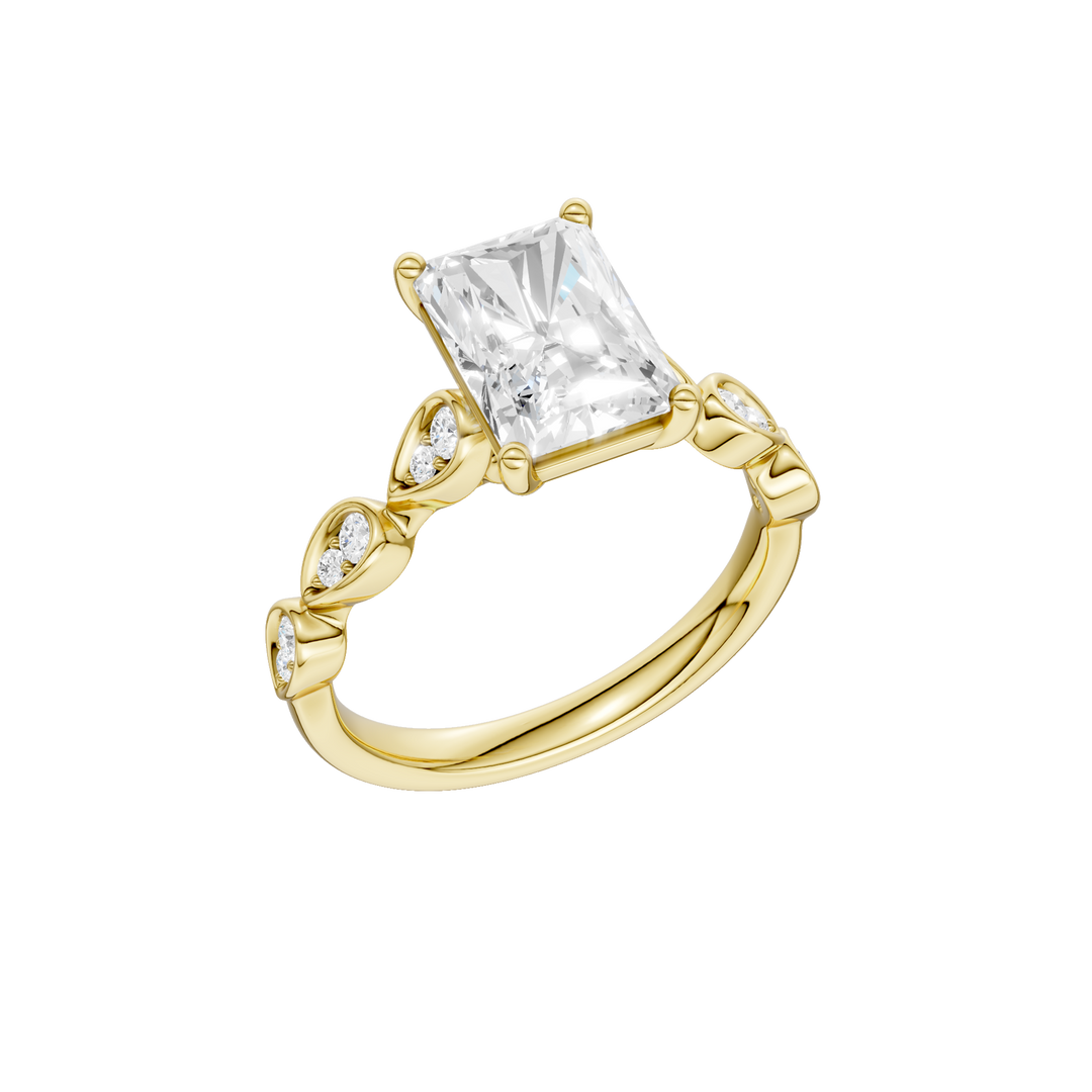 Trellis Shank Engagement Ring (Radiant) in 14K Yellow Gold – Silvadi Jewelry Aurora CO
