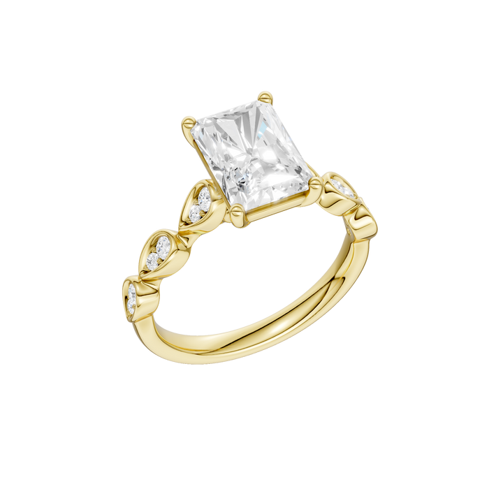 Trellis Shank Engagement Ring (Radiant) in 14K Yellow Gold – Silvadi Jewelry Aurora CO