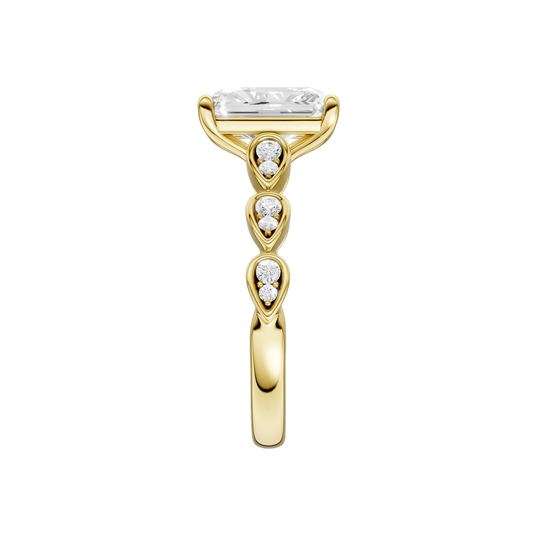 Trellis Shank Engagement Ring (Radiant) in 14K Yellow Gold – Silvadi Jewelry Aurora CO