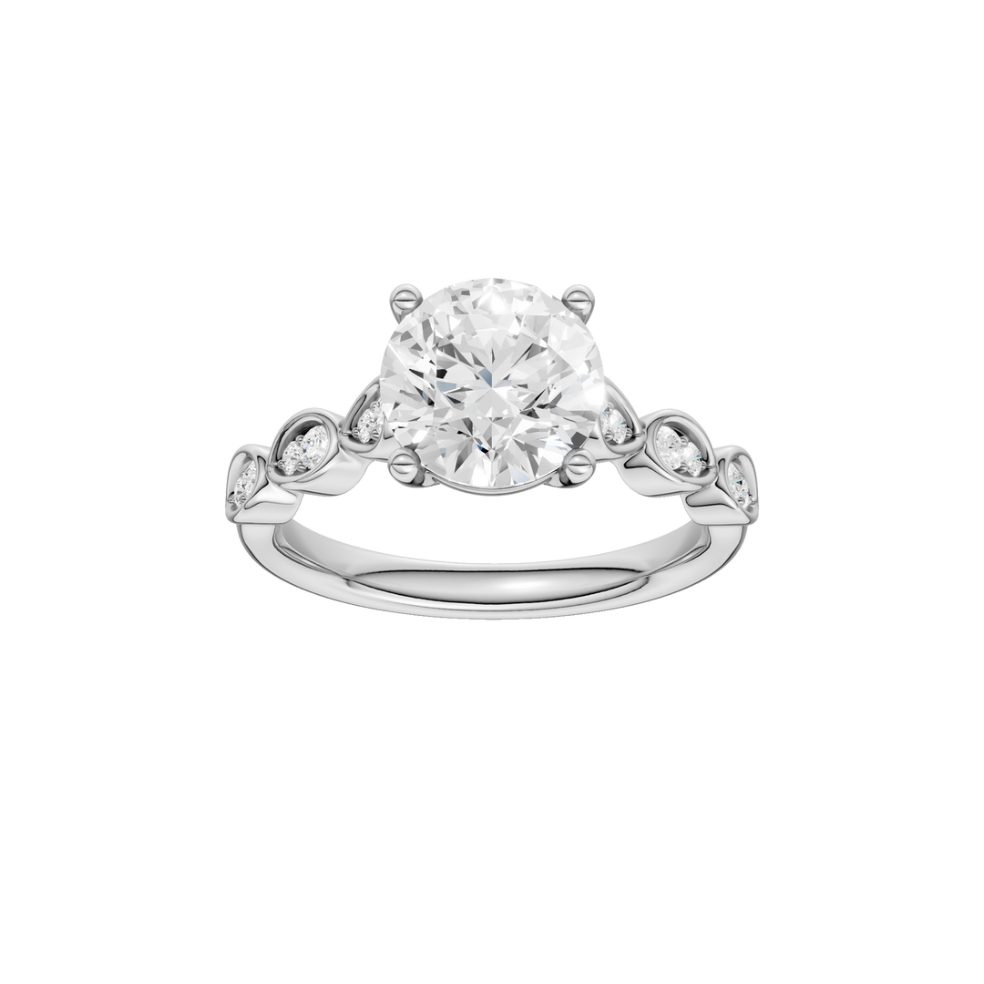 Trellis Shank Engagement Ring (Round) in 14K White Gold – Silvadi Jewelry Aurora CO