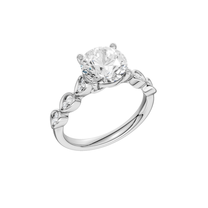 Trellis Shank Engagement Ring (Round) in 14K White Gold – Silvadi Jewelry Aurora CO